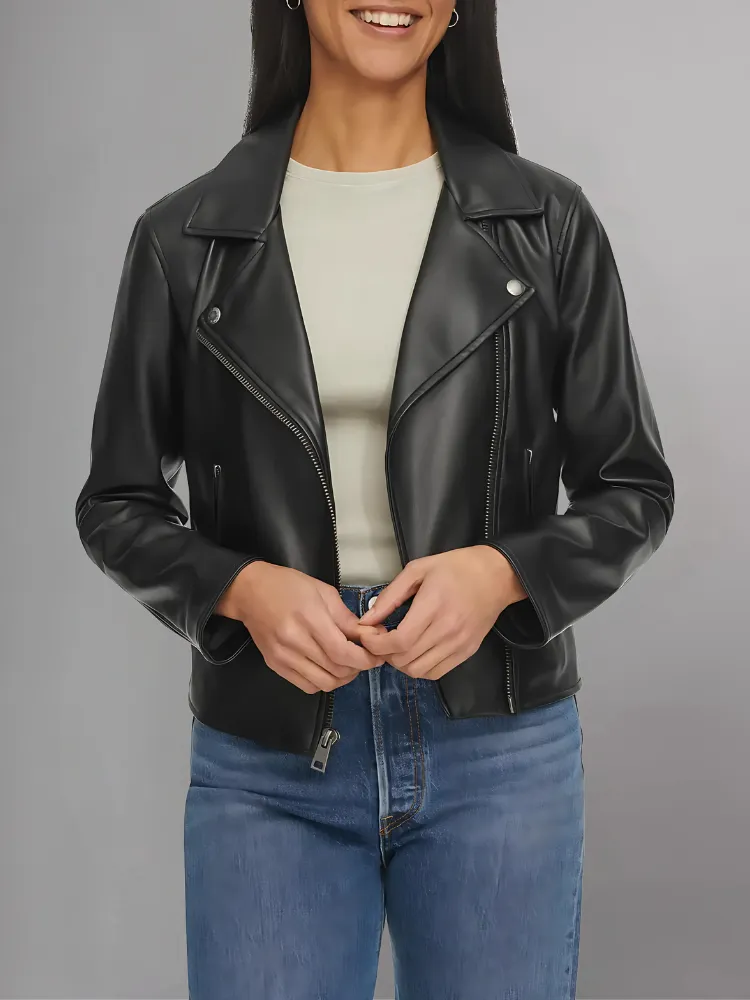 Women's Biker's  Sheepskin Leather Jacket