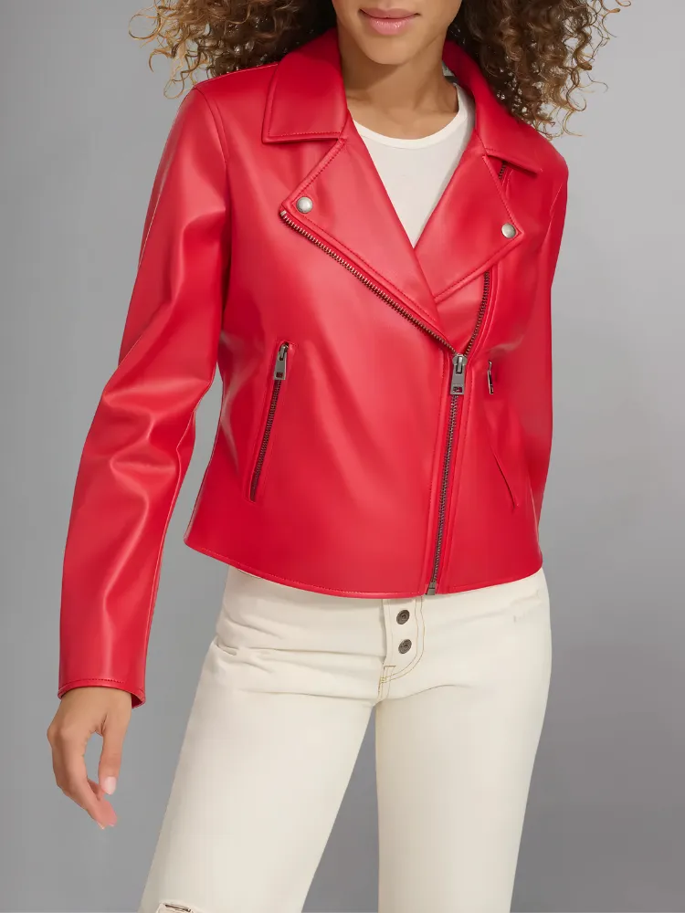 Women's Biker's  Sheepskin Leather Jacket