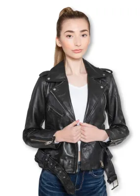 Womens Moto Nappa Leather Jacket