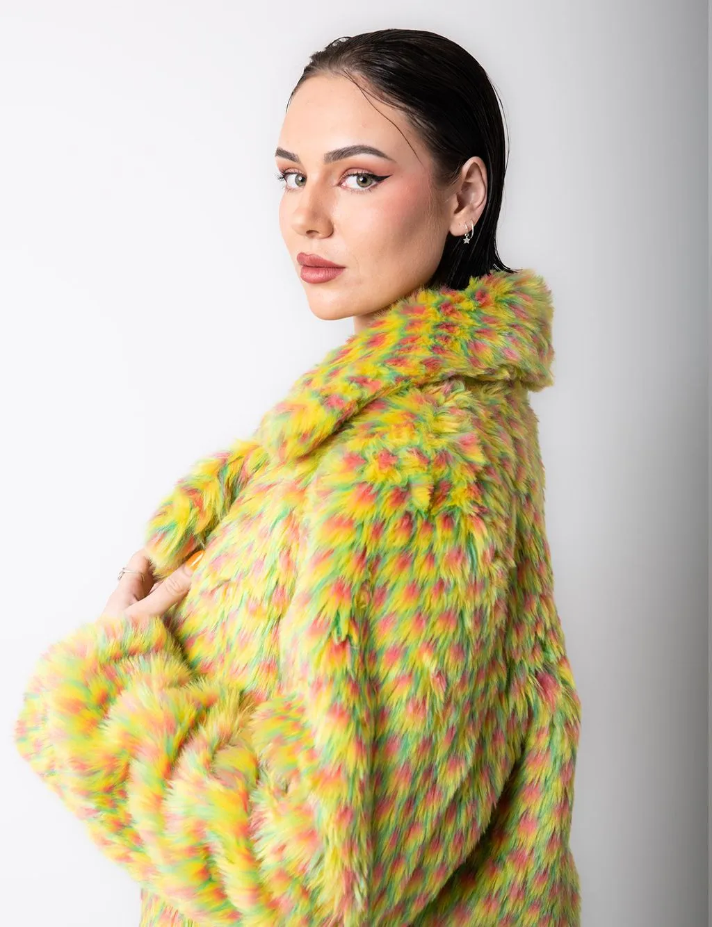 YELLOW MERMAID FAUX FUR JACKET - LONG LENGTH ✰ MADE 4 U ✰