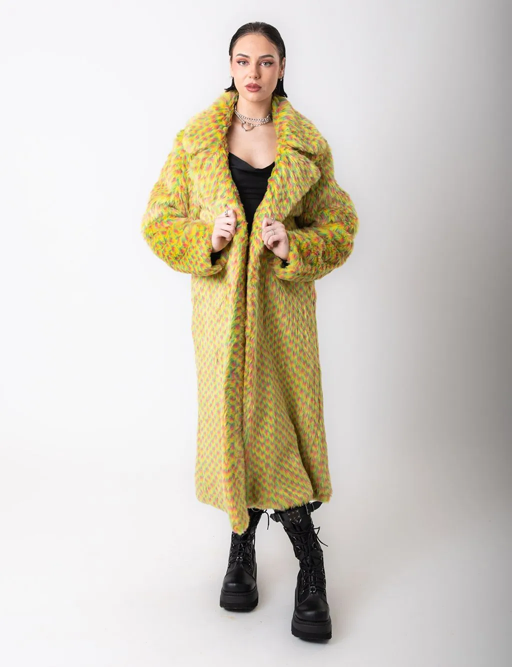 YELLOW MERMAID FAUX FUR JACKET - LONG LENGTH ✰ MADE 4 U ✰